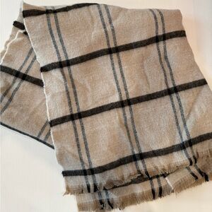 Plaid Tan and Black Scarf